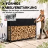 Brandhoutrek 202 X 25 X 113 Cm Met 600D Oxford hoes Stalen Frame Tot 500 Kg Zwart