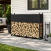 Brandhoutrek 202 X 25 X 113 Cm Met 600D Oxford hoes Stalen Frame Tot 500 Kg Zwart