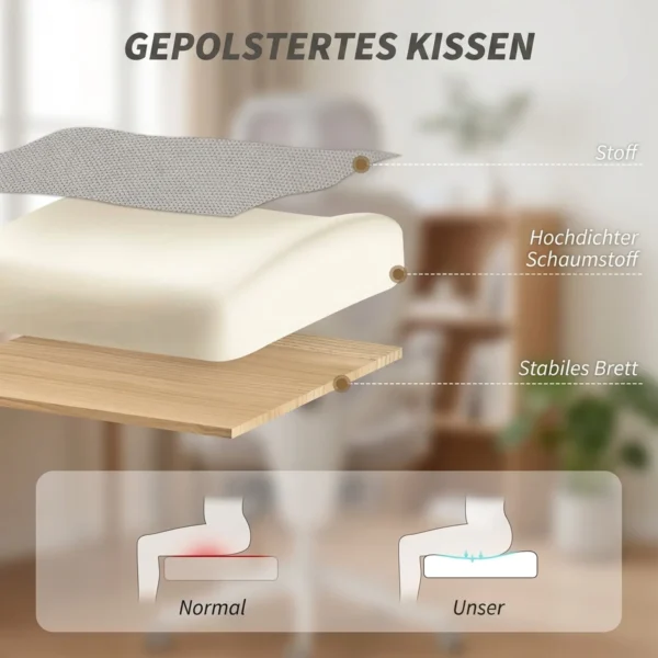 Bureaustoel, Ergonomische Bureaustoel Met Voetensteun, Schommelfunctie, Armleuning, Netstof, Grijs