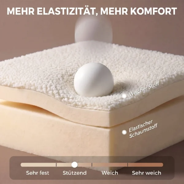 Bureaustoel Van Sherpa fleece, Draaistoel Met 360° Draaifunctie, Kantelfunctie, In Hoogte Verstelbaar, Met PU rollen, Crèmewit