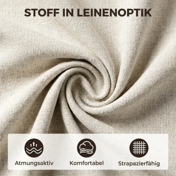 Bureaustoel Zonder Armleuningen, Bureau & Make upstoel In Linnenlook, Met Dubbellaagse Bekleding, Schommelfunctie, Lichtgrijs
