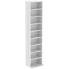 CD /DVD Rek, 9 Niveaus, Smal Staand Rek Met 6 Verstelbare Planken, Voor 260 CD's, Wit