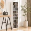 CD /DVD Rek, 9 Niveaus, Smal Staand Rek Met 6 Verstelbare Planken, Voor 260 CD's, Wit
