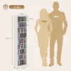CD /DVD Rek, 9 Niveaus, Smal Staand Rek Met 6 Verstelbare Planken, Voor 260 CD's, Wit