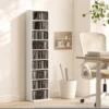 CD /DVD Rek, 9 Niveaus, Smal Staand Rek Met 6 Verstelbare Planken, Voor 260 CD's, Wit