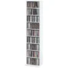 CD /DVD Rek, 9 Niveaus, Smal Staand Rek Met 6 Verstelbare Planken, Voor 260 CD's, Wit