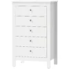 Commode Met 5 Lades, Kast Met Soepel Lopende Rails Voor Slaapkamer, 60 X 39,5 X 95,3 Cm, Wit