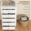 Commode Met 5 Lades, Kast Met Soepel Lopende Rails Voor Slaapkamer, 60 X 39,5 X 95,3 Cm, Wit