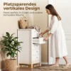 Commode Met 5 Lades, Kast Met Soepel Lopende Rails Voor Slaapkamer, 60 X 39,5 X 95,3 Cm, Wit