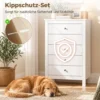 Commode Met 5 Lades, Kast Met Soepel Lopende Rails Voor Slaapkamer, 60 X 39,5 X 95,3 Cm, Wit