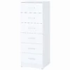 Commode Met 6 Lades, Moderne Slaapkamercommode, Opbergkast, 40 X 40 X 110 Cm, Wit In Houtlook