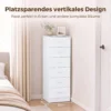 Commode Met 6 Lades, Moderne Slaapkamercommode, Opbergkast, 40 X 40 X 110 Cm, Wit In Houtlook