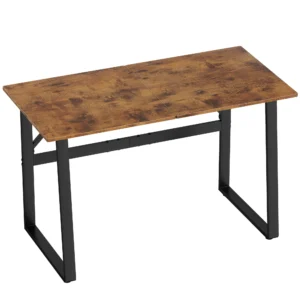 Computertafel Bureau Met Stalen Frame Bureautafel PC Tafel 120x60x76cm Rustiek Bruin+Zwart