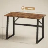 Computertafel Bureau Met Stalen Frame Bureautafel PC Tafel 120x60x76cm Rustiek Bruin+Zwart