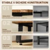 Computertafel Bureau Met Stalen Frame Bureautafel PC Tafel 120x60x76cm Rustiek Bruin+Zwart