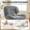Draaibare Woonkamer Fauteuil Met Brede Zitting, Geïntegreerde Armleuning, Chenille look, Donkergrijs