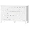 Dressoir Met 6 Lades, Sideboard Met Soepel Lopende Rails Voor Slaapkamer, Woonkamer Of Gang, 118 X 39,5 X 75,5 Cm, Wit
