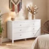 Dressoir Met 6 Lades, Sideboard Met Soepel Lopende Rails Voor Slaapkamer, Woonkamer Of Gang, 118 X 39,5 X 75,5 Cm, Wit
