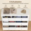 Dressoir Met 6 Lades, Sideboard Met Soepel Lopende Rails Voor Slaapkamer, Woonkamer Of Gang, 118 X 39,5 X 75,5 Cm, Wit