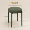 Eetkamerkrukken 4 delige Set Stapelbare Zitkrukken Met Stalen Poten, Linnenlook Voor Eetkamer, Woonkamer, Keuken, Donkergroen