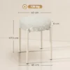 Eetkamerkrukken Set Van 4 Stapelbare Zithockers Met Stalen Poten, Linnenlook Voor Eetkamer, Woonkamer, Keuken, Crèmewit