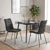 Eetkamerstoelen Set Van 2, Keukenstoelen Met Fluwelen Bekleding En Metalen Poten, Donkergrijs