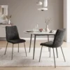 Eetkamerstoelen Set Van 2, Keukenstoelen Met Fluwelen Bekleding En Metalen Poten, Donkergrijs