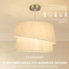 Elegante Hanglamp Met Dubbele Kap, In Hoogte Verstelbaar, Voor Woonkamer, Wit