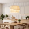 Elegante Hanglamp Met Dubbele Kap, In Hoogte Verstelbaar, Voor Woonkamer, Wit