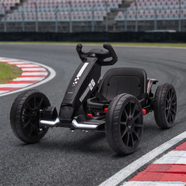 Elektrische Go Kart Voor Kinderen 12V Go kart Met 2 Motoren, 4 voudig Verstelbare Stoel Zachte Start EVA Wielen LED Koplampen