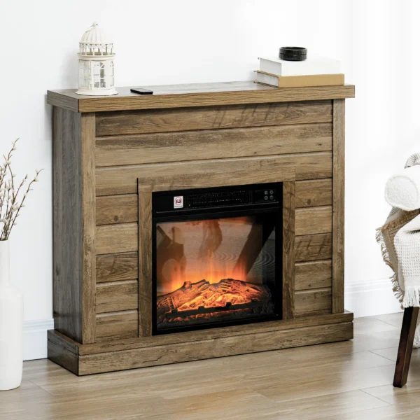 Elektrische Haard, 3D Vlam Effect, 3 Instellingen, Timer, Afstandsbediening, Natuurhout