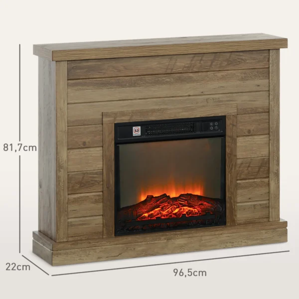 Elektrische Haard, 3D Vlam Effect, 3 Instellingen, Timer, Afstandsbediening, Natuurhout