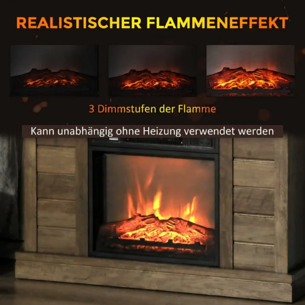 Elektrische Haard, 3D Vlam Effect, 3 Instellingen, Timer, Afstandsbediening, Natuurhout