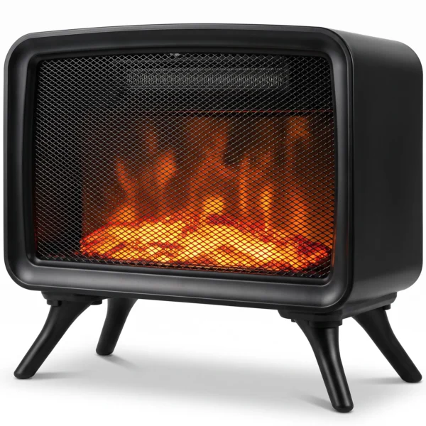 Elektrische Haard 800/1600W Met Verwarming, Afneembare Voet, Verstelbare Thermostaat 3D Vlam Effect