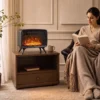 Elektrische Haard 800/1600W Met Verwarming, Afneembare Voet, Verstelbare Thermostaat 3D Vlam Effect
