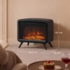 Elektrische Haard 800/1600W Met Verwarming, Afneembare Voet, Verstelbare Thermostaat 3D Vlam Effect