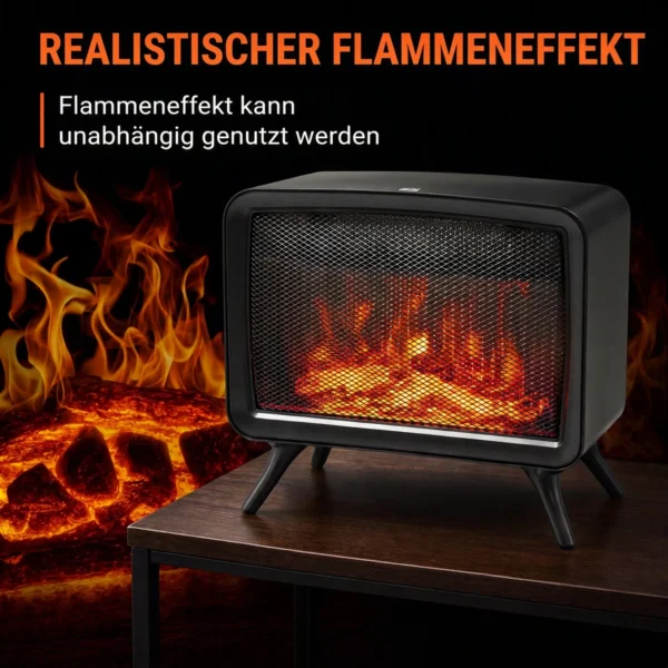 Elektrische Haard 800/1600W Met Verwarming, Afneembare Voet, Verstelbare Thermostaat 3D Vlam Effect