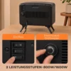 Elektrische Haard 800/1600W Met Verwarming, Afneembare Voet, Verstelbare Thermostaat 3D Vlam Effect