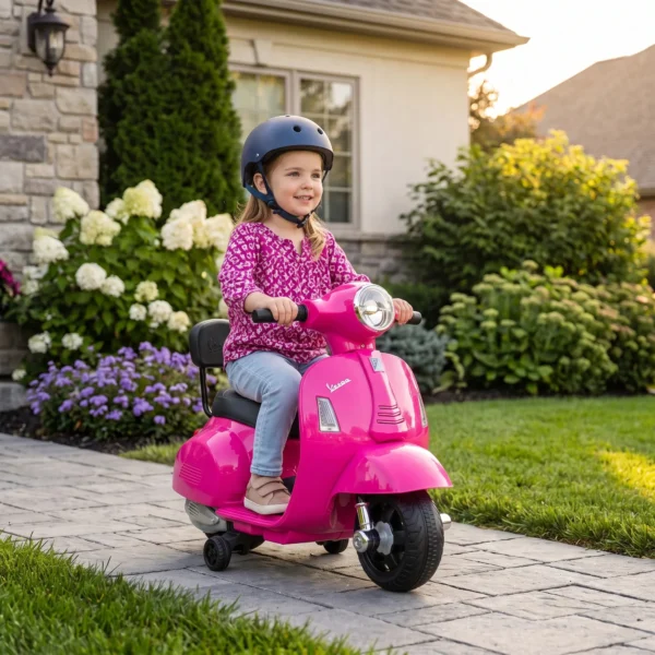 Elektrische Motorfiets Kinderen Mini Vespa GTS 6V Elektrische Motorfiets Met Lithium Batterij Ergonomische Stoel Rugleuning 1,5 3 Jaar