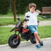 Elektrische Motorfiets Voor Kinderen 12 V Met 2 Motoren, Stabilisatiewielen, Schokdempers, 13 Inch Wielen, Muziek, USB