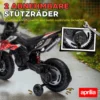 Elektrische Motorfiets Voor Kinderen 12 V Met 2 Motoren, Stabilisatiewielen, Schokdempers, 13 Inch Wielen, Muziek, USB