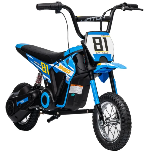 Elektrische Motorfiets Voor Kinderen 24 V Kinder Motocross Met 250W Motor 7Ah Batterij Achterwielophanging Schijfrem 16km/u 8–12 Jaar