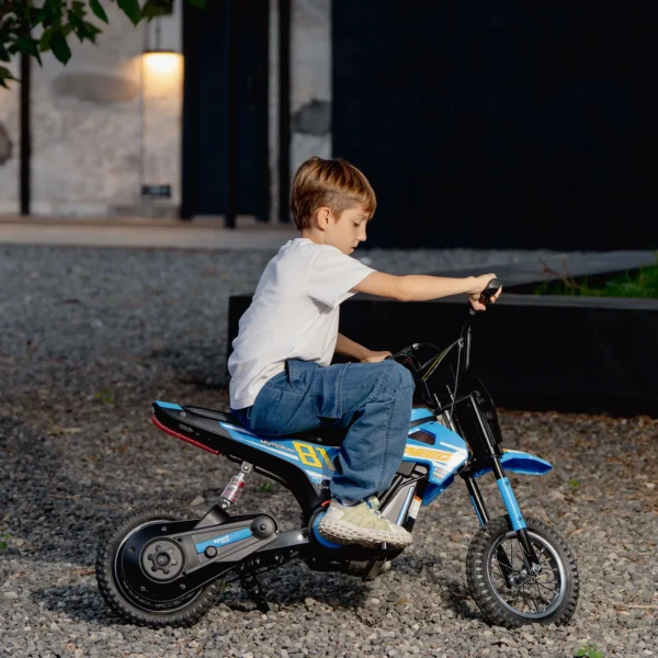 Elektrische Motorfiets Voor Kinderen 24 V Kinder Motocross Met 250W Motor 7Ah Batterij Achterwielophanging Schijfrem 16km/u 8–12 Jaar