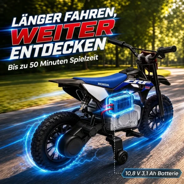 Elektrische Motorfiets Voor Kinderen HONDA CRF 450R 12V Kinder Motocross Met 35W Motor Lithium Batterij Achterwielophanging 12 Inch Wielen