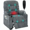 Elektrische Relaxstoel Met Massage & Warmte, Stille Motor En Geheugenfunctie, Donkergrijs