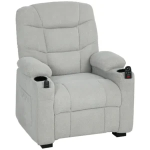 Elektrische Relaxstoel Met Massage & Warmte, Stille Motor En Geheugenfunctie, Grijs