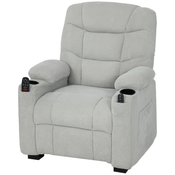 Elektrische Relaxstoel Met Massage & Warmte, Stille Motor En Geheugenfunctie, Grijs