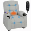 Elektrische Relaxstoel Met Massage & Warmte, Stille Motor En Geheugenfunctie, Grijs