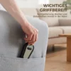 Elektrische Relaxstoel Met Opsta hulp, Afstandsbediening, Zacht Schuim, Zijtas, Linnen look Bekleding, Grijs