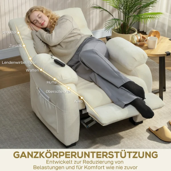 Elektrische Relaxstoel TV stoel Met Voetensteun, Zijvakken, Borstelloze Motor, USB aansluiting, Afstandsbediening